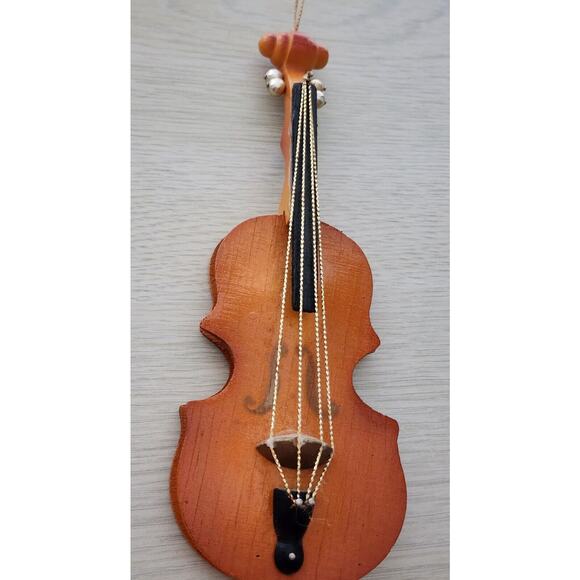 Ornament/Wall Hanging-Wooden Cello-Gold Strings-Musical Instrument - Picture 8 of 11
